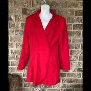 Double breasted Red dress Glamaker Size Large NWT Padded Shoulders Vintage
